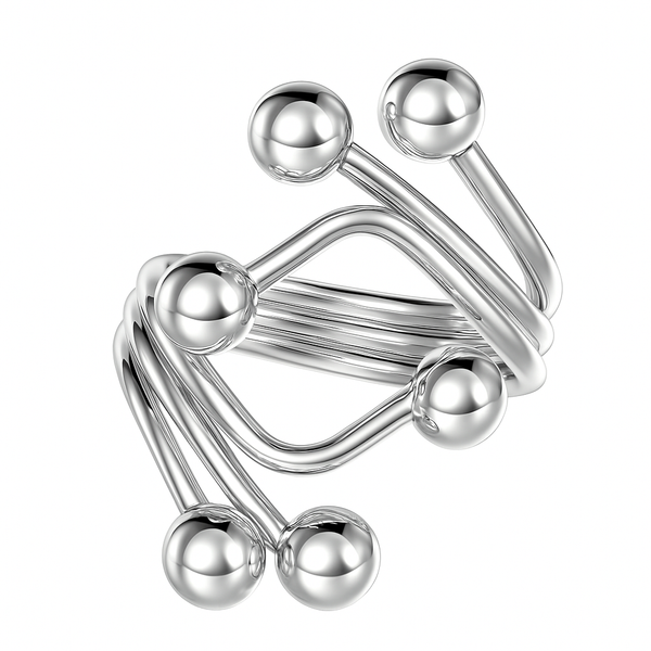 Wire Triple Ball Wrap Sterling Silver Ring
