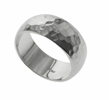 Hammered 8mm Sterling Silver Band