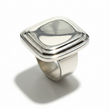 Chunky Square Sterling Silver Ring