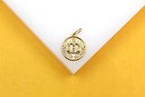 Gold Filled 18K Coin Disc Medallion Zodiac Horoscope Charm Pendant