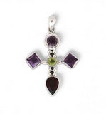 Gemstone Sterling Silver Cross