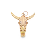 Gold Filled 18K Bullock Skull Pendant (A10)