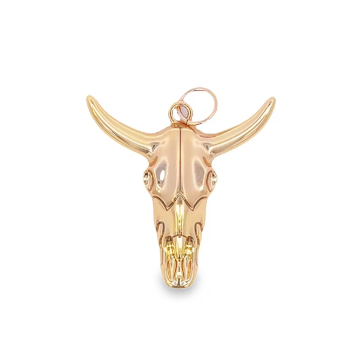 Gold Filled 18K Bullock Skull Pendant (A10)