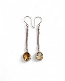 Citrine Balinese Drop Sterling Silver Earrings