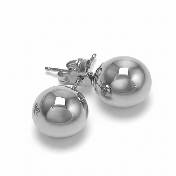 Ball Stud 12mm Sterling Silver Earrings