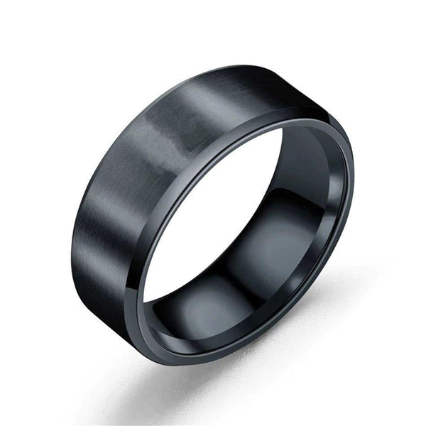 Titanium Black Burnished Band - Width 8 mm