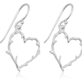 Heart Branch Sterling Silver Earrings