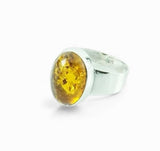 Amber Sterling Silver Ring