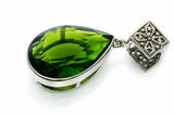 Peridot Like Teardrop .925 Sterling Silver Pendant