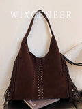 Large Vintage Suede Bag