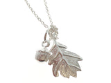 Oak Leaf & Acorn Sterling Silver Necklace 18”