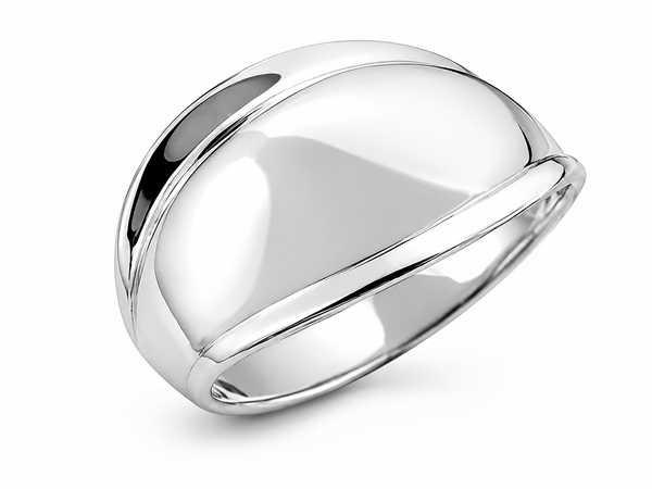 Plain Framed Dome .925 Sterling Silver Ring