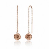 Gold Plated Rose Ball Design Sterling Silver Earrings