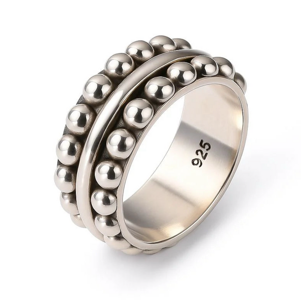 Balled Double Row 925 Silver Band