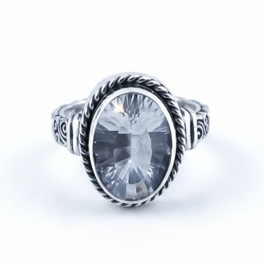 Clear Quartz Sterling Silver Ring