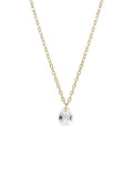 Gold Plated 925 Sterling Silver Cubic Zirconia Water Drop Necklace