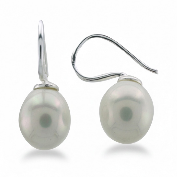 Pearl Sterling Silver 12mm Drop Earring