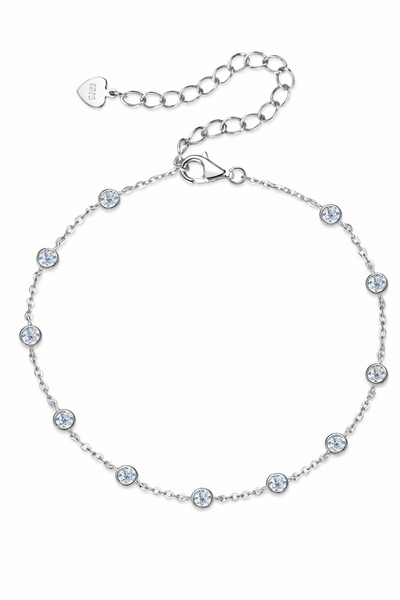 Moissanite 925 Sterling Silver White Minimalist Link Bracelet