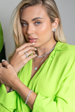 Rhodium Oval Cut CZ Paved Ring
