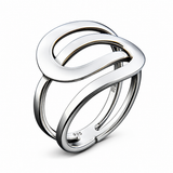 Wired Double Loop Sterling Silver Ring