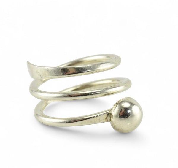Spring Ball Wrap Sterling Silver Ring