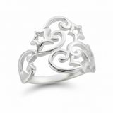 Stars & Swirl .925 Sterling Silver Ring