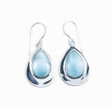 Larimar Sterling Silver Drop Earrings