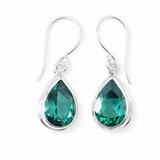 Green Quartz Teardrop Sterling Silver Earrings