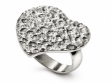 Hammered Heart Sterling Silver Ring