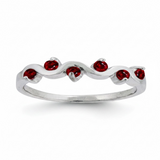 Garnet Cubic Zirconia Stone Sterling Silver Ring