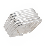 Hinged Square 7 Stacked .925 Sterling silver Ring