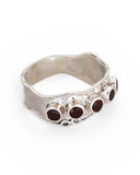 Garnet Sterling Silver Band