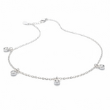 A Sterling silver micro-inlaid zircon necklace clavicle chain