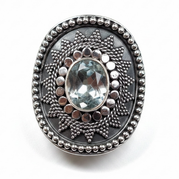 Blue Topaz Sterling Silver Pendant