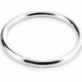 Oval Tubular Sterling Silver Bangle - Large