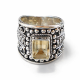 Citrine Armadillo Sterling Silver Ring