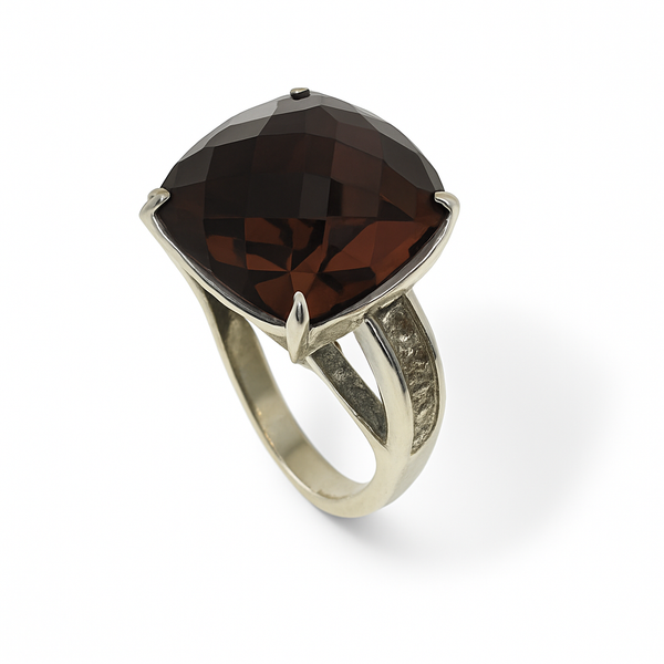 Swarosky & white cubic zirconia silver ring