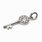 Keyring Pendant Sterling Silver CZ Studded