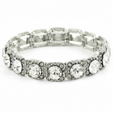 Rhinestone crystal platinum plated bracelet