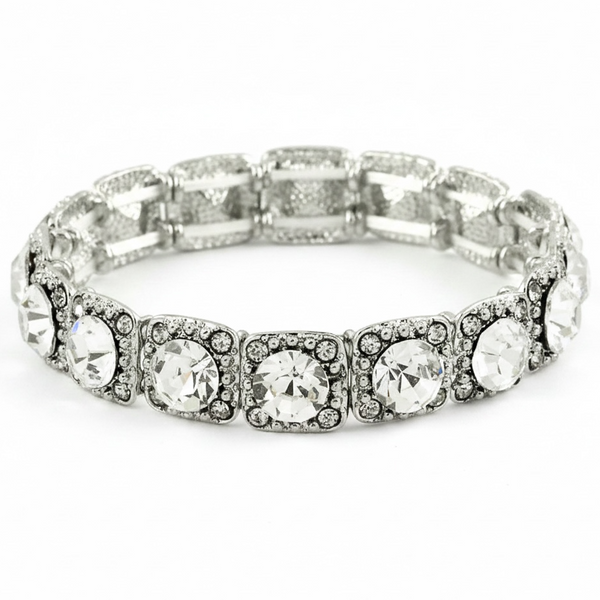Rhinestone crystal platinum plated bracelet