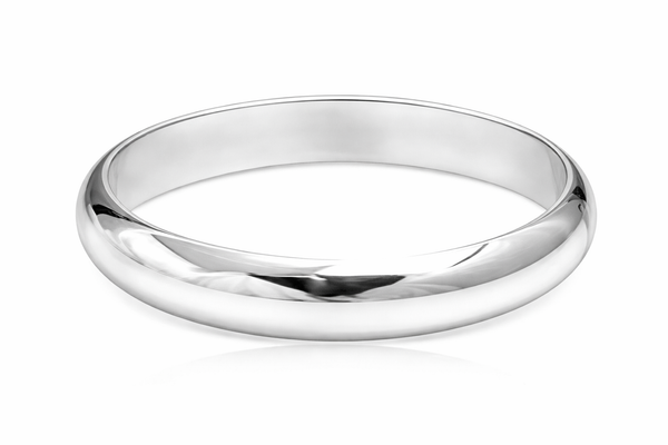 Half Moon Sterling Silver Bangle – 9mm Wide