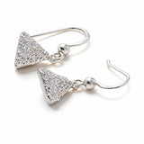 Cubic Zirconia Triangle  .925 Sterling Silver Earrings