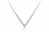 A Sterling Silver V Cubic Zirconia Necklace
