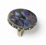 Paua Round .925 Sterling Silver Ring