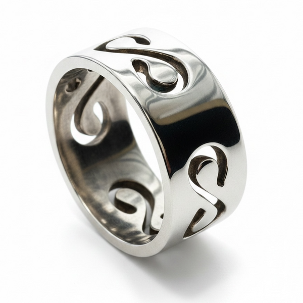 Band Swirl Sterling Silver Band