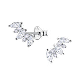 Silver Geometric Stud Earrings  - 24199