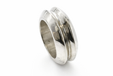 Plain Sterling Silver Grooved Chunky Band Ring - MA027
