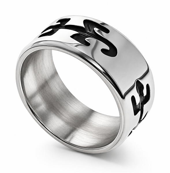 Oxidised Hopi Lizard Sterling Silver Band