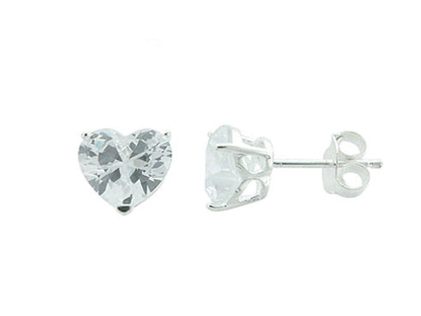 Heart Cubic Zirconia .925 Sterling Silver Studs