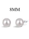 Pearl 8mm Stud Sterling Silver Earring